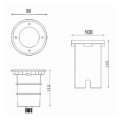 LED Underground lights Ø98mm*100↕mm, 35W, 230V, IP67