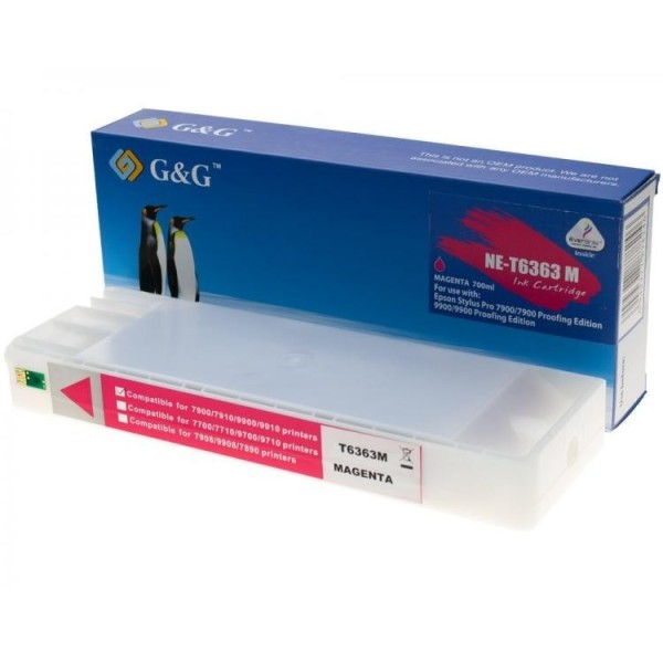 G&G tindikassett Epson T6363 M  C13T636300 T636300 Stylus Pro 7900 7900CTP 9900 7700 9700 7890 9890 WT7900