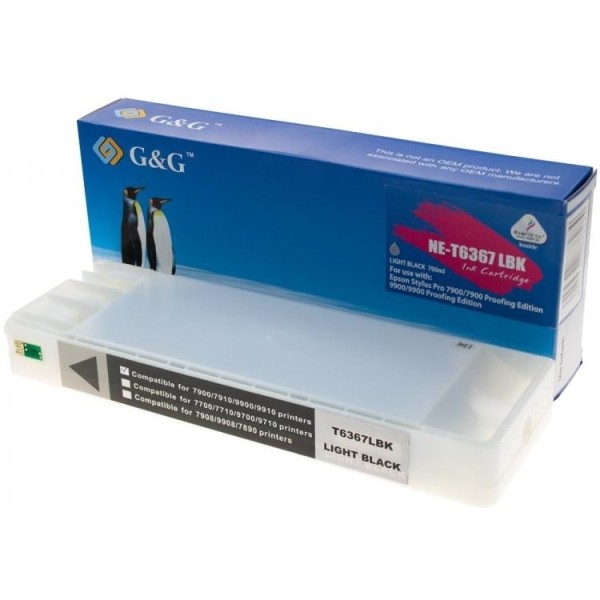 G&G tindikassett Epson T6367 LBK  C13T636700 T636700 Stylus Pro 7900 9900 7890 9890