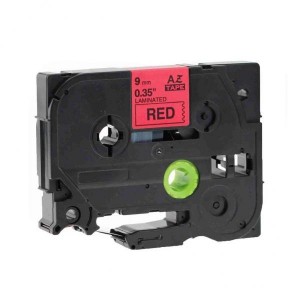 Dore analog Brother TZ-421/TZe-421 Label Maker Tape, 9mm x 8m, Black On Red