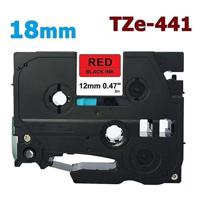 Dore analog Brother TZe-441 TZ-441  Label Maker Tape, 18mm x 8m, Black On Red