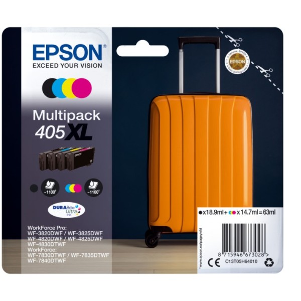 EPSON Multipack 4-colours 405XL DURABrite Ultra Ink C13T05H64010 C13T05H64020 BK/C/M/Y