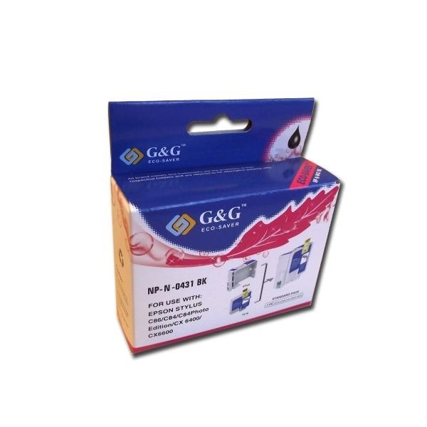 G&G tindikassett Epson T0431BK 20431 T0431 STYLUS C64 C66 C86 C64 C84 CX3600 CX3650 CX4600 CX6400 CX6600