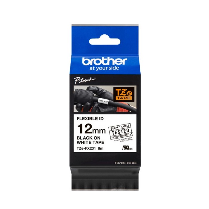 Brother TZ-FX231, TZe-FX231,  printer labelkassette, TZFX231, TZeFX231, Black on White