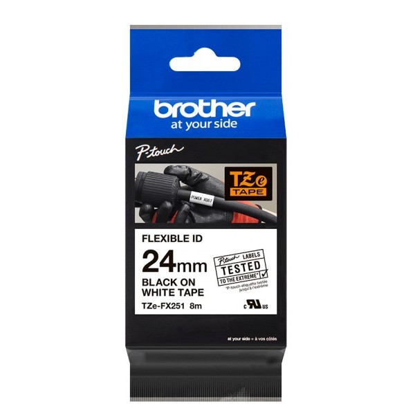 Brother TZ-FX251, TZe-FX251,  printer labelkassette, TZFX251, TZeFX251, Black on White