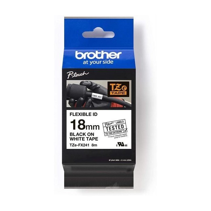 Brother TZ-FX241, TZe-FX241,  printer labelkassette, TZFX241, TZeFX241, Black on White