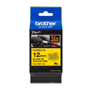 Brother TZe-FX631, TZeFX631, printer labelkassette, Black on Yellow
