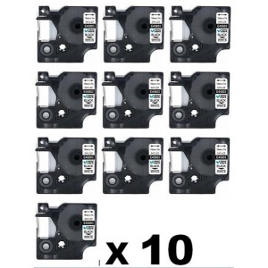 Dore analog printeri label Dymo LabelManager 19mm x 7m D1 45803 S0720830 Black On White (Komplekt 10tk.)