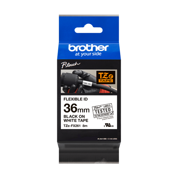 Brother TZe-FX261, TZeFX261, printer labelkassette, Black on White
