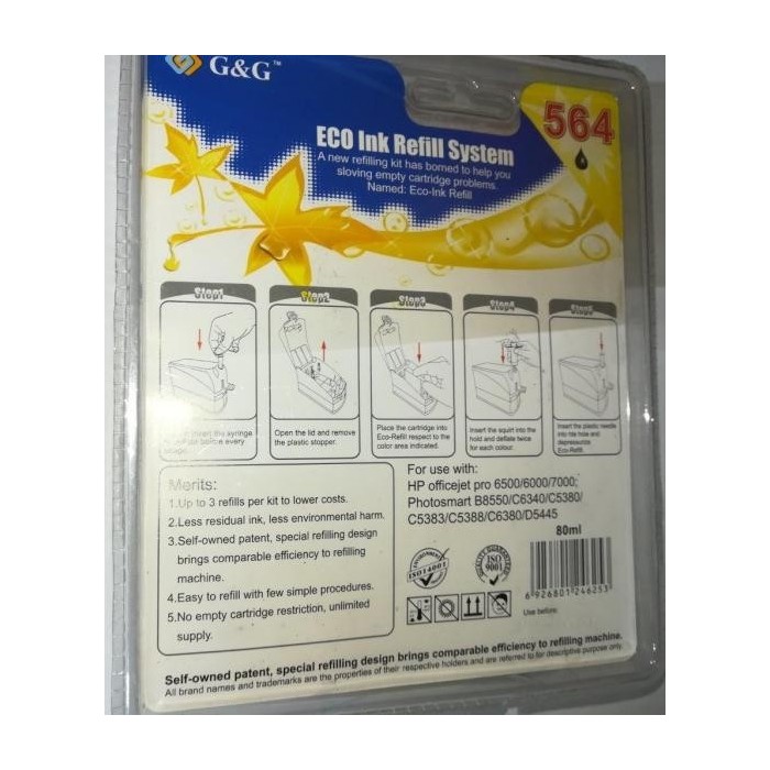 G&G Täitmiskomplekt HP 564BK, XLBK, PBK, 920BK, 364BK, XLBK, PBK, 862BK, XLBK, PBK