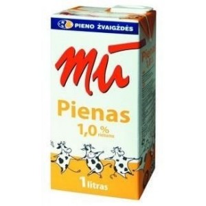 MU-pastöroitu maito, 1% rasvaa. 1 litra x 12 kpl.