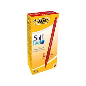 Bic Tušinukas Softfeel Clic 1.0 mm  raudonas  pakuotėje 12 vnt