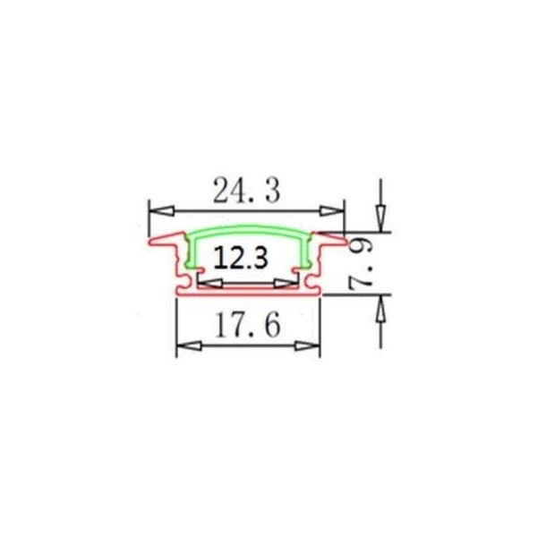 LED profilis 002W 3m