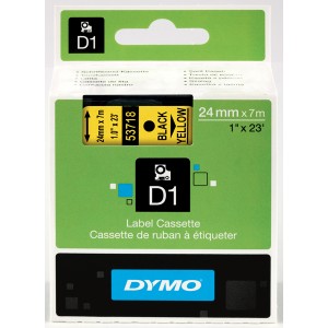 DYMO D1 Tape 24mm x7m   black on yellow (53718   S0720980)
