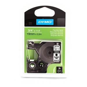 DYMO D1 Tape Permanent Polyester 19mm x 5.5m   black on white (16960   S0718070) 