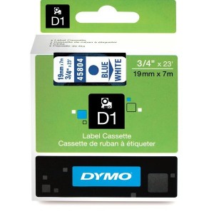 DYMO D1 Lint 19mm x 7m   sinine valgel (45804   S0720840)