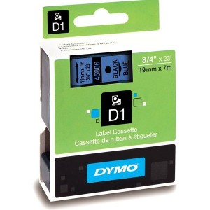 DYMO D1 Tape 19mm x7m   black on blue (45806   S0720860)