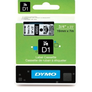 DYMO D1 Lint 19mm x 7m   must läbipaistval (45800   S0720820)