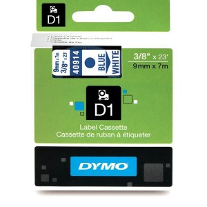 DYMO D1 Tape 9mm x 7m Blue on White (40914 S0720690)