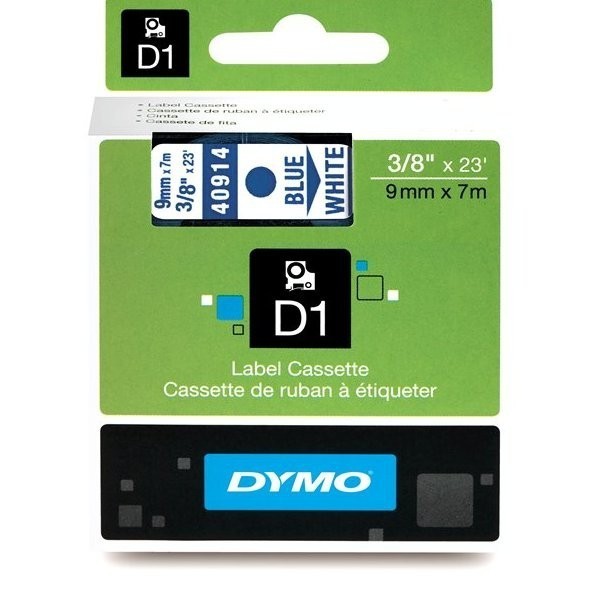 DYMO D1 juosta 9 mm x 7 m mėlyna ant baltos (40914 S0720690)