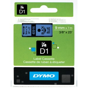 DYMO D1 Tape 9mm x 7m   black on blue (40916   S0720710)