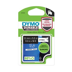 DYMO D1 Durable Tape 12mm x 3m   black on red (1978364)