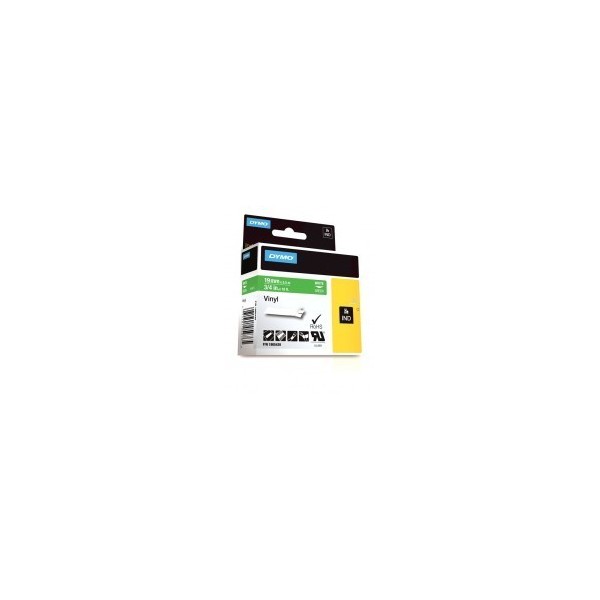 DYMO Rhino Vinyl Tape 19mm x 5.5m   white on green (1805420)