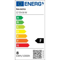 LED kvēldiega spuldze E27-ST64 8W 3000K