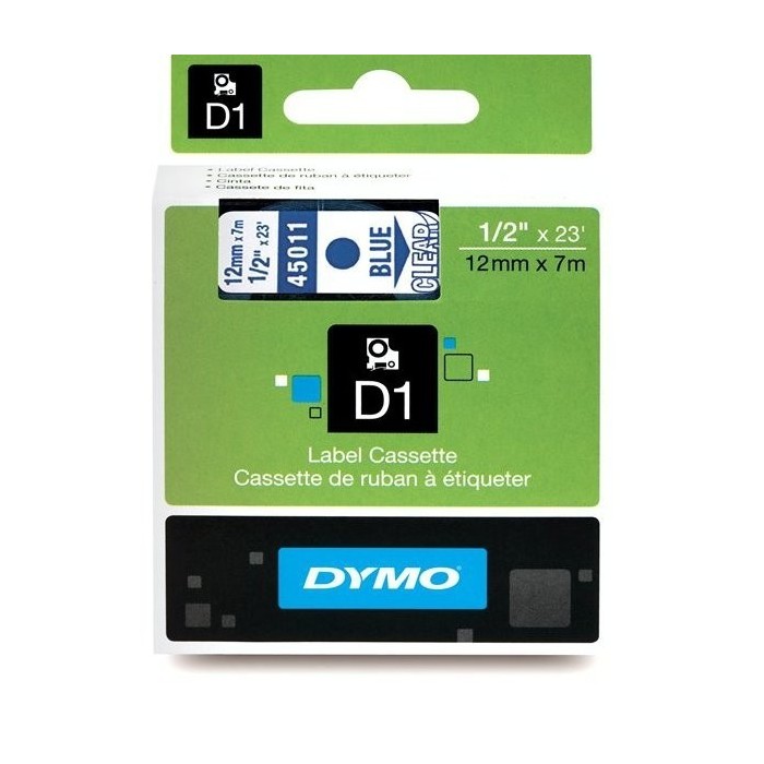 DYMO D1 lente 12 mm x 7 m   zila uz caurspīdīga (45011   S0720510)