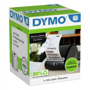 DYMO 4XL 5XL Labels 102 x 210mm (2166659)