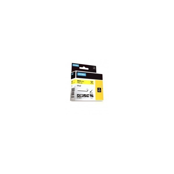 DYMO Rhino Vinyl Tape 24mm x 5.5m   black on yellow (1805431)