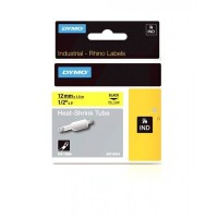 DYMO Rhino Heat-shrink tube 12 mm x 1.5m   black on yellow (18056 )