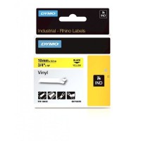 DYMO Rhino Permanent Vinyl Tape 19 mm x 5.5m   black on yellow (18433)