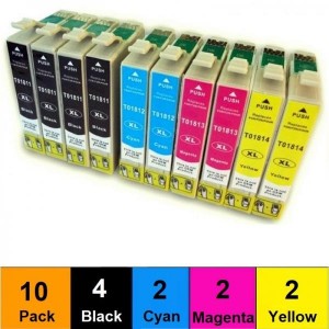 Dofe analog ink cartridge set T1811-T1814 10 pcs (BK- 4 pcs, C- 2 pcs, M- 2 pcs, Y- 2 pcs)