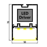 LED LINE light lamp 550mm 20W NW IP40 550mm↔*50mm*75↕mm