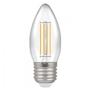 LED лампа накаливания E27-C35 4W 3000K