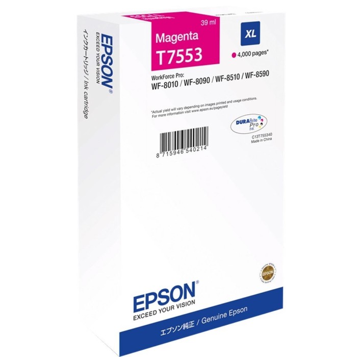 EPSON tindikassett C13T755340 T7553 Magenta