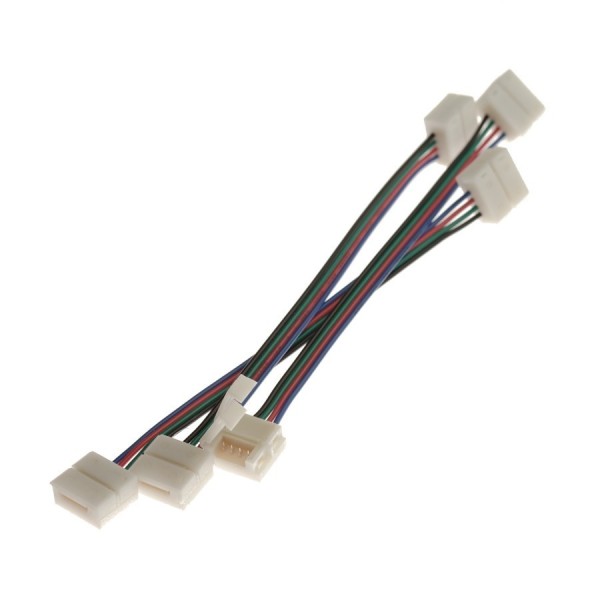 Spaustuvas (2 galai) su 15 cm kabeliu 10 mm 12V IP65 4PIN LED