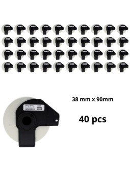 Brother DK-11208 DK11208 38mm x 90mm термо рулоны этикеток Dore производитель, 40 шт