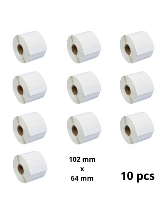 Zebra 102mm x 64mm Thermal Paper Labels 25 mm Core Dore Manufacturer, 10 pcs 