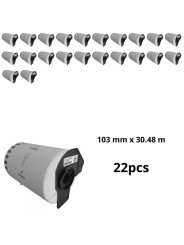 Brother DK-22246 DK22246 103mm x 30480mm Thermal Paper Labels, 22 pcs