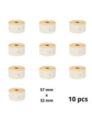 Zebra 800262-125 57mm x 32mm termopaberist etiketid 25 mm südamikuga, tootja Dore, 10 tk