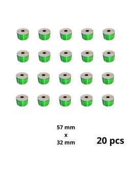 Zebra 800262-125 57mm x 32mm Thermal Paper Labels 25 mm Core Dore Manufacturer, 20 pcs