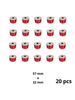 Zebra 800262-125 57mm x 32mm termopaberist etiketid 25 mm südamikuga, tootja Dore, 20 tk
