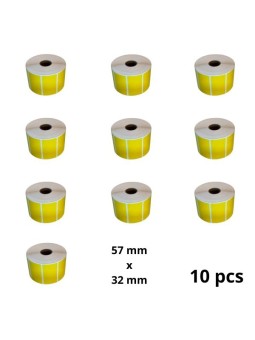 Zebra 800262-125 57mm x 32mm Yellow термо рулоны этикеток 25 mm сердцевина Dore производитель, 10 шт