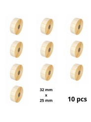 Zebra 800261-105 32mm x 25mm lämpöpaperitarrat 25 mm ytimellä, valmistaja Dore, 10 kpl 