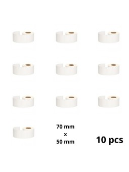 Zebra 70mm x 50mm lämpöpaperitarrat 45 mm ytimellä, valmistaja Dore, 10 kpl