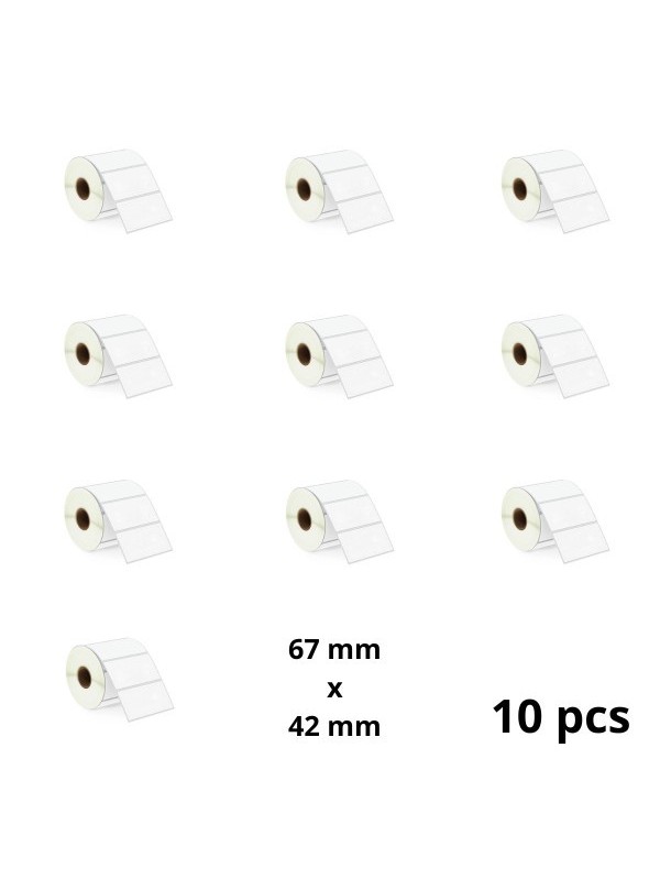 Zebra 67mm x 42mm Thermal Paper Labels 25 mm Core Dore Manufacturer, 10 pcs Zebra 67mm x 42mm Thermal Paper Labels 25 mm Core Dore Manufacturer, 10 pcs