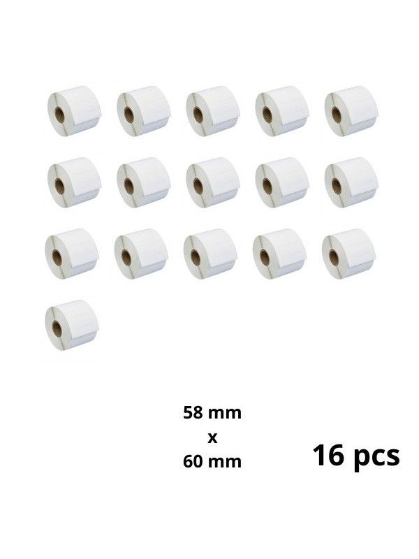 Zebra 58mm x 60mm Thermal Paper Labels 25 mm Core Dore Manufacturer, 16 pcs Zebra 58mm x 60mm Thermal Paper Labels 25 mm Core Dore Manufacturer, 16 pcs