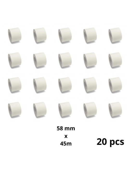 Zebra 58mm x 45000mm termopaberist etiketid 40 mm südamikuga, tootja Dore, 20 tk 